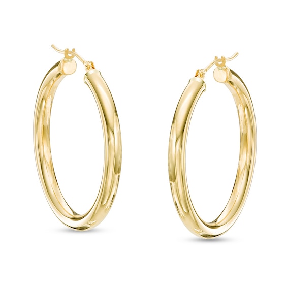 30mm Hoop Earrings in 14K Gold