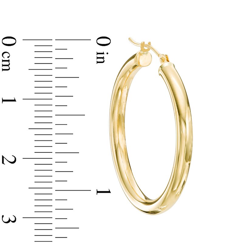 3.0 x 30mm Hoop Earrings in 14K Gold