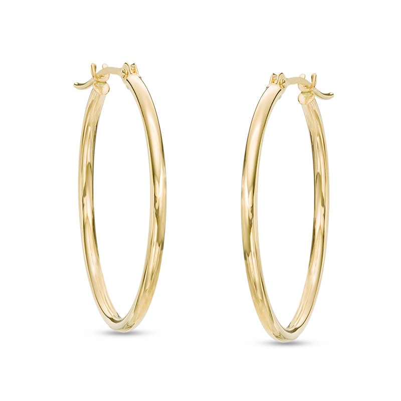 1.5 x 25mm Hoop Earrings in 14K Gold