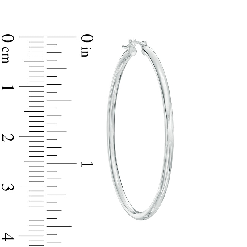 Large Hoop Earrings in 14k White Gold (2 x 50 mm)