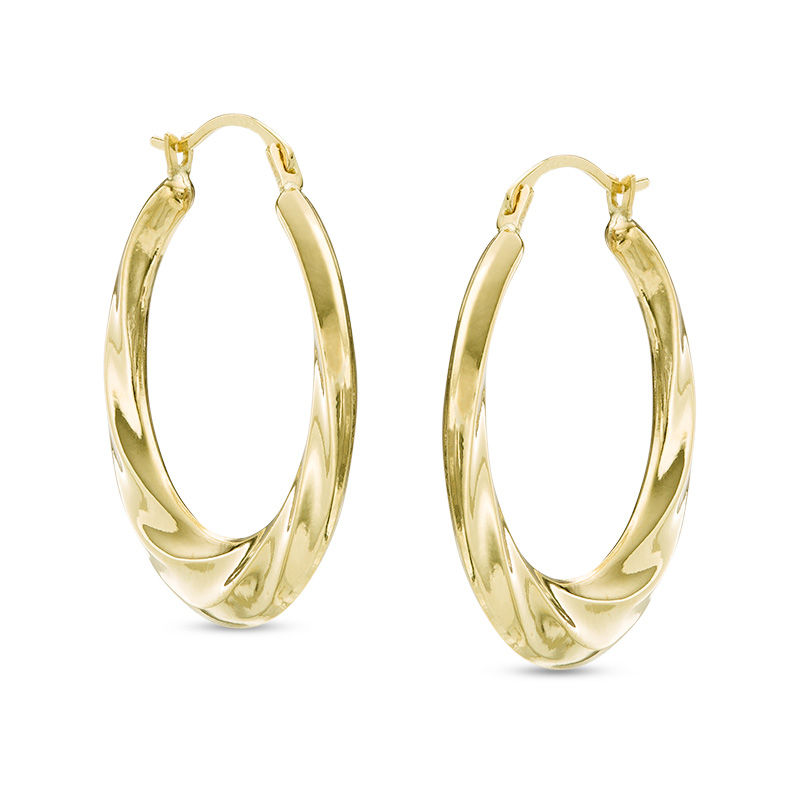 Swirl Hoop Earrings in 14K Gold