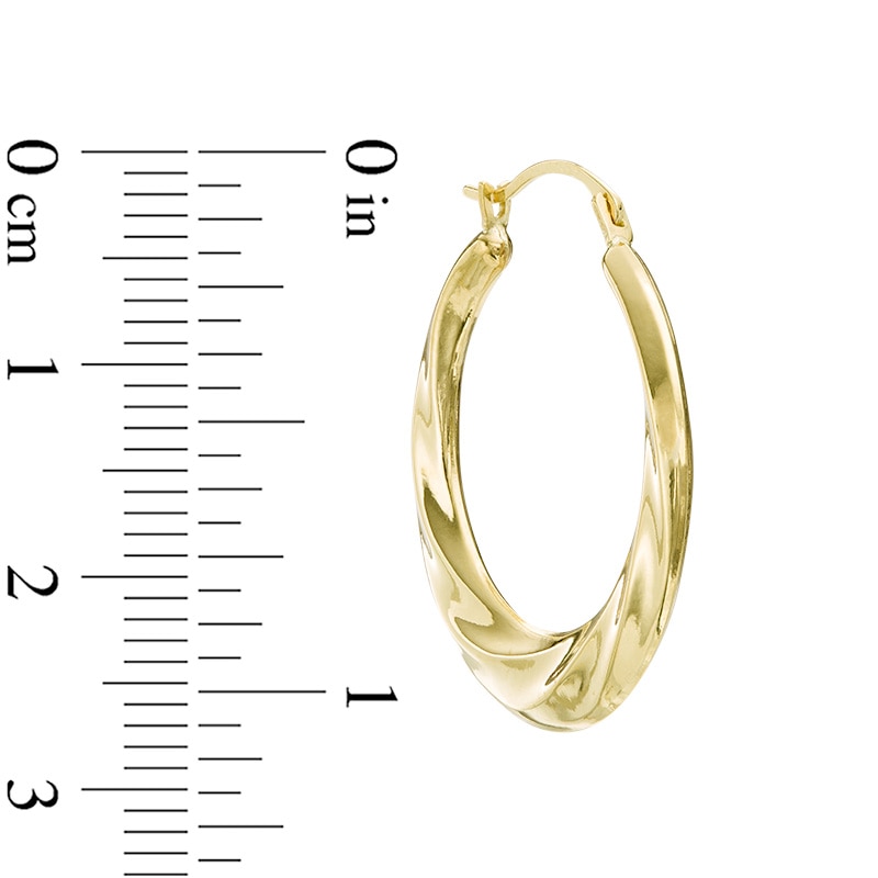 Main Image 2 of Swirl Hoop Earrings in 14K Gold