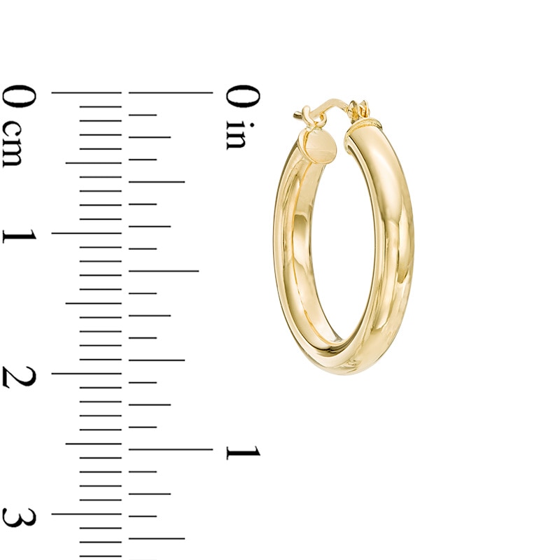 3.0 x 20mm Hoop Earrings in 14K Gold