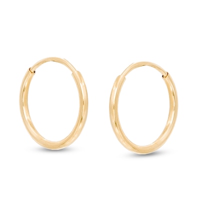 Fancy Paradise Jewelers 14K Solid Yellow Gold Two Tone Hoop Earrings 