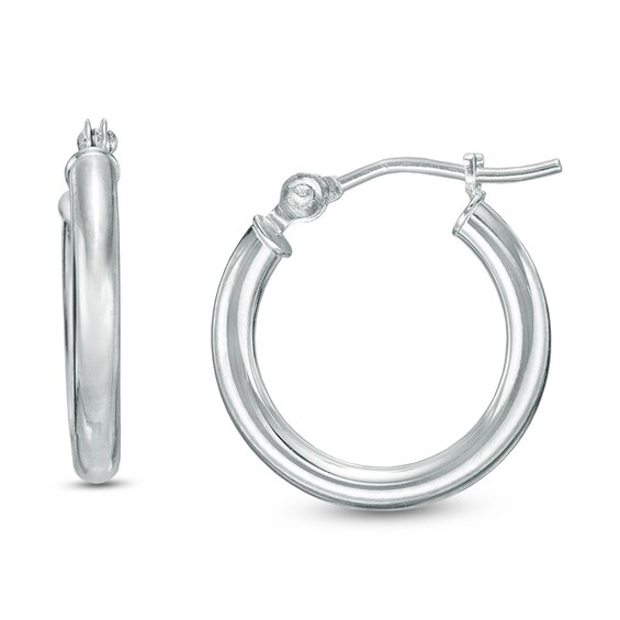 2.0 x 40mm Hoop Earrings in 14K White Gold Zales