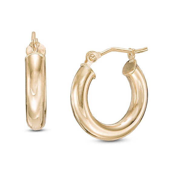 3.0 x 15mm Hoop Earrings in 14K Gold | Zales