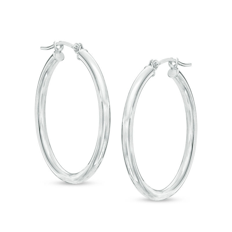 Zales Polished Plain Hoop Earrings