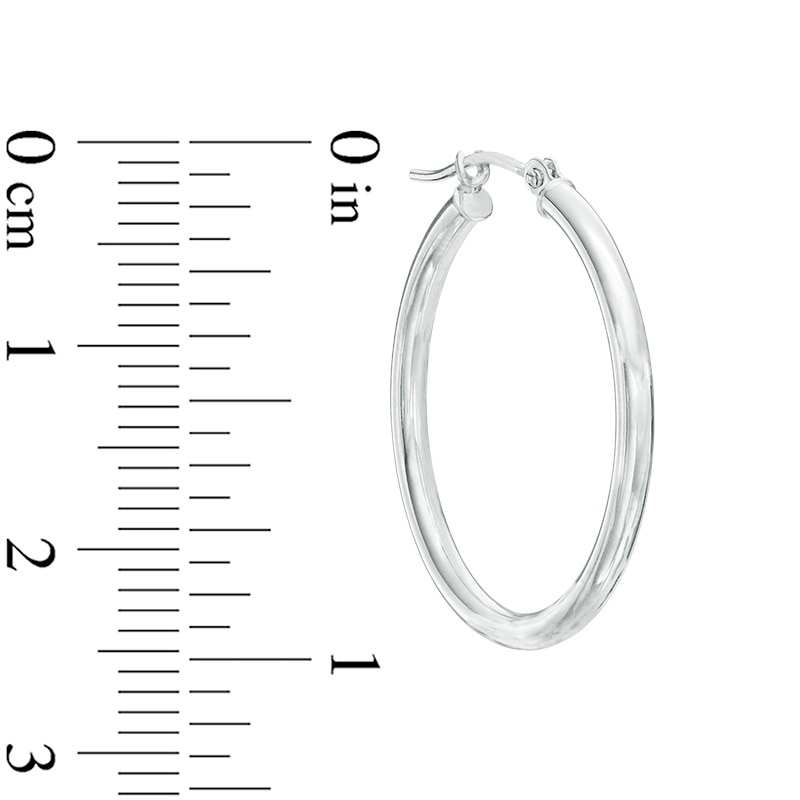 Classic Gold Hoop Earrings 25mm - 14K White Gold