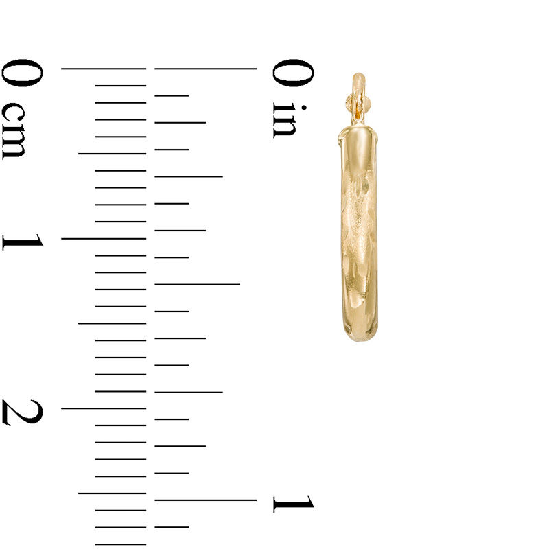 2.0 x 15mm Hoop Earrings in 14K Gold