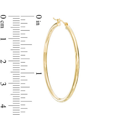 2.0 x 40mm Hoop Earrings in 14K Gold 