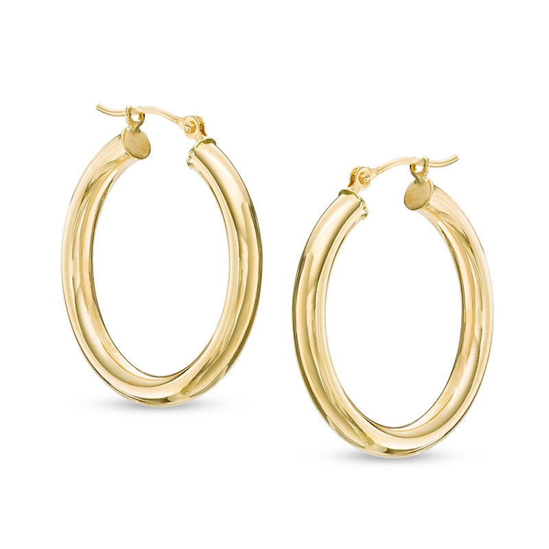 3.0 x 25mm Hoop Earrings in 14K Gold