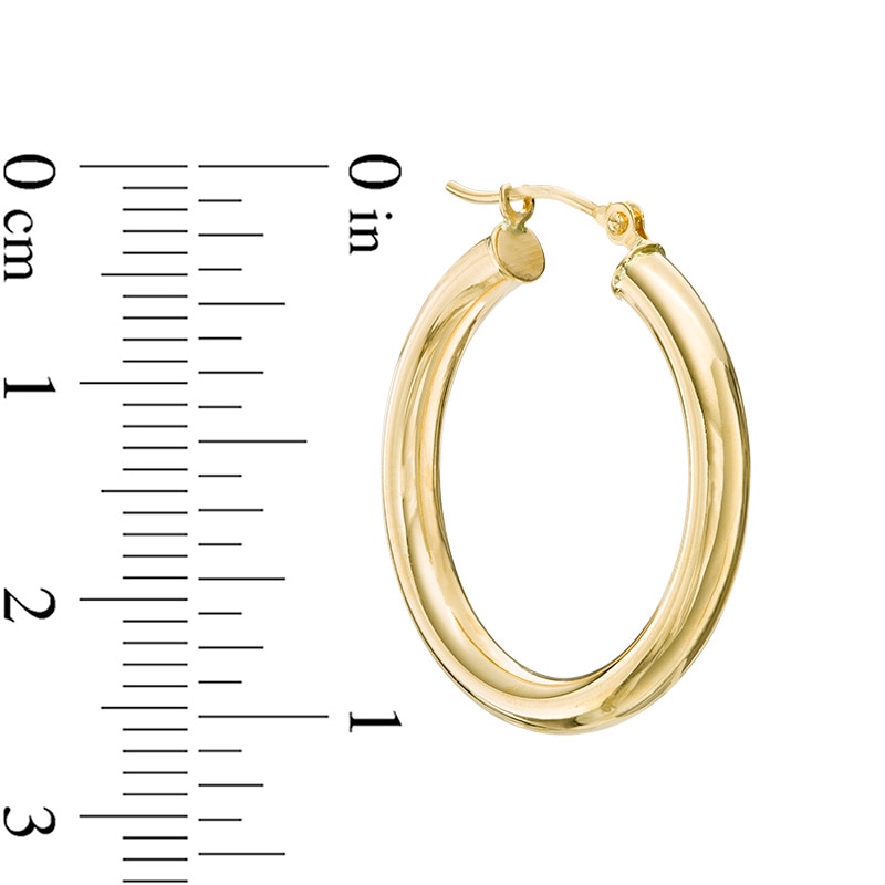 3.0 x 25mm Hoop Earrings in 14K Gold