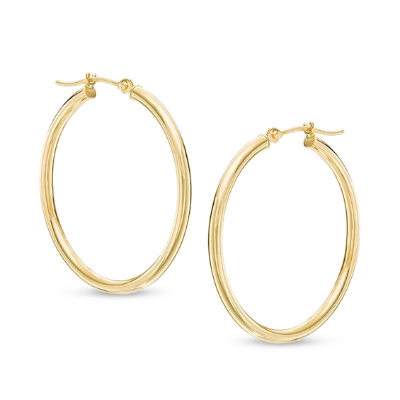 30mm Hoop Earrings in 14K Gold