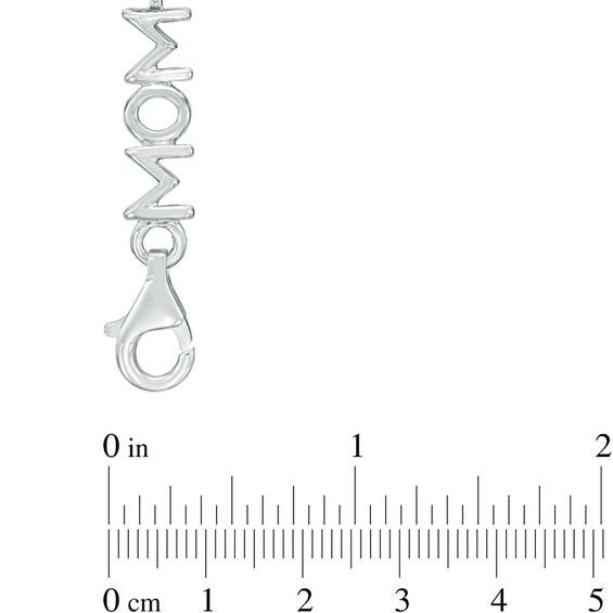 Diamond Accent Double Heart Mom Bracelet in Sterling Silver - 7.5"