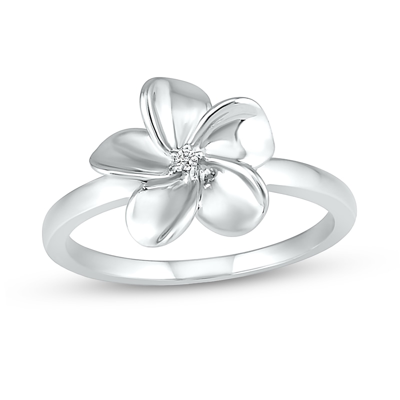 Diamond Accent Flower Ring in Sterling Silver