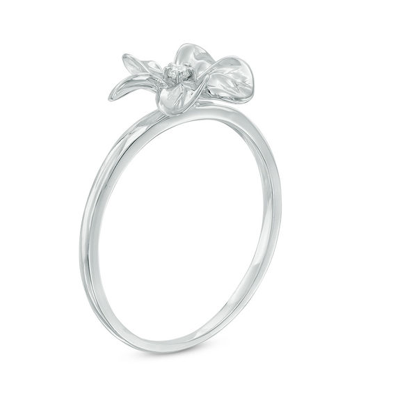 Diamond Accent Flower Ring in Sterling Silver | Zales