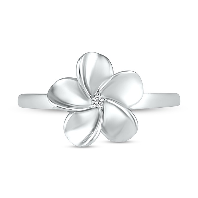 Diamond Accent Flower Ring in Sterling Silver