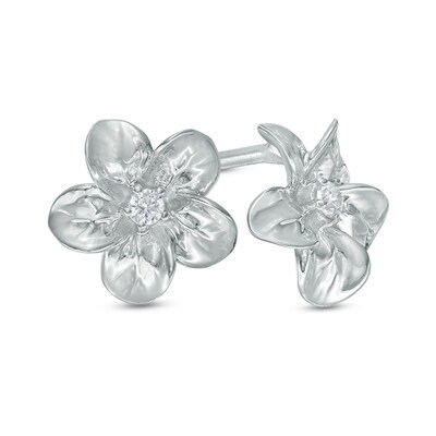 Sterling Silver Genuine Blue Topaz Flower Accent Designer Quality Earring 