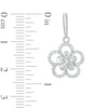 Thumbnail Image 1 of 1/10 CT. T.W. Diamond Frame Pinwheel Flower Stud Earrings in 10K White Gold