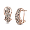 Thumbnail Image 0 of 5/8 CT. T.W. Champagne and White Diamond Hoop Earrings in 10K Rose Gold