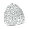 Thumbnail Image 0 of 1-1/4 CT. T.W. Diamond Ornate Flower Ring in 14K White Gold