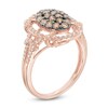 Thumbnail Image 2 of 3/4 CT. T.W. Champagne and White Diamond Split Shank Ring in 14K Rose Gold
