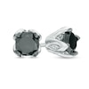 Thumbnail Image 0 of 1 CT. T.W. Enhanced Black and White Diamond Tulip Stud Earrings in 10K White Gold