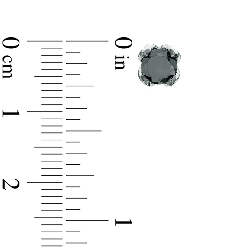 Main Image 2 of 1 CT. T.W. Enhanced Black and White Diamond Tulip Stud Earrings in 10K White Gold