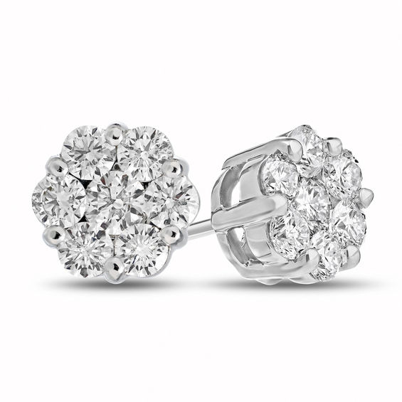 1/2 CT. T.W. Diamond Composite Stud Earrings in 14K White Gold Online