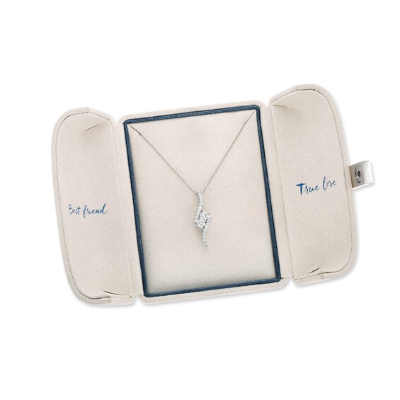 Ever UsÂ® 1/2 CT. T.w. Two-Stone Diamond Bypass Pendant in 14K White Gold