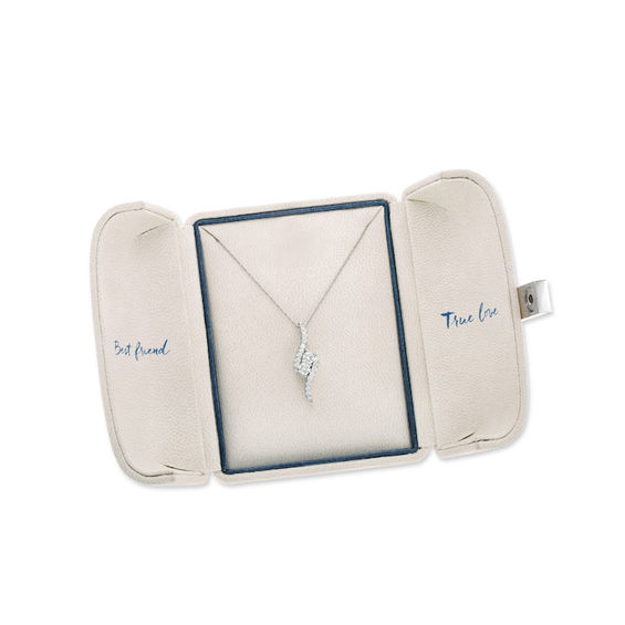 Ever UsÂ® / CT. T.w. Two-Stone Diamond Bypass Pendant in 14K White Gold