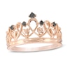 Thumbnail Image 0 of 1/15 CT. T.W. Black Diamond Heart Crown Ring in Sterling Silver with 14K Rose Gold Plate
