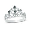 Thumbnail Image 1 of 1/10 CT. T.W. Black Diamond Crown Ring in Sterling Silver