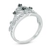 Thumbnail Image 2 of 1/10 CT. T.W. Black Diamond Crown Ring in Sterling Silver