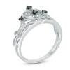 Thumbnail Image 1 of 1/10 CT. T.W. Black Diamond Crown Ring in Sterling Silver