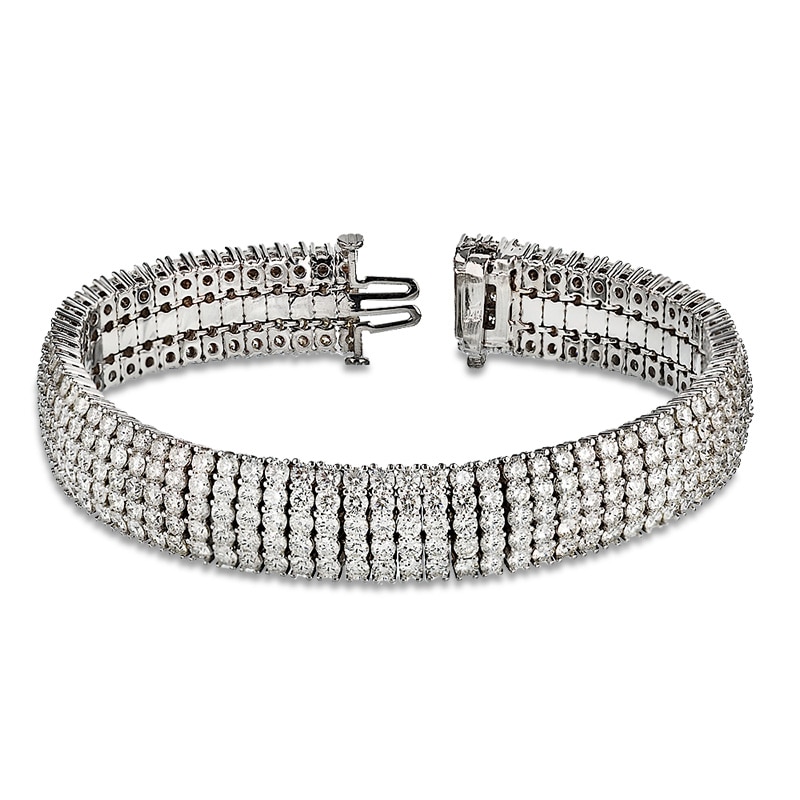 20 CT. T.W. Diamond Five Row Tennis Bracelet in 14K White Gold