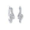 Thumbnail Image 0 of Ever Us® 5/8 CT. T.W. Two-Stone Diamond Bypass Hoop Earrings in 14K White Gold