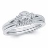 Thumbnail Image 1 of 1/5 CT. T.W. Diamond Frame Collared Bridal Set in 10K White Gold