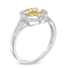 Thumbnail Image 1 of Diamond Accent Flower Frame Split Shank Ring in Sterling Silver and 10K Gold