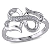 Thumbnail Image 0 of 1/20 CT. T.W. Diamond Double Heart Infinity Ring in Sterling Silver