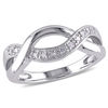 Thumbnail Image 1 of 1/15 CT. T.W. Diamond Vintage-Style Crossover Ring in Sterling Silver