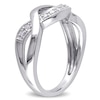 Thumbnail Image 2 of 1/15 CT. T.W. Diamond Vintage-Style Crossover Ring in Sterling Silver