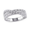 Thumbnail Image 1 of 1/4 CT. T.W. Diamond Triple-Row Crossover Ring in Sterling Silver