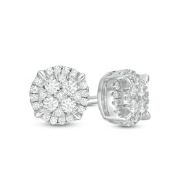 1/4 CT. T.W. Composite Diamond Frame Stud Earrings in 10K White Gold