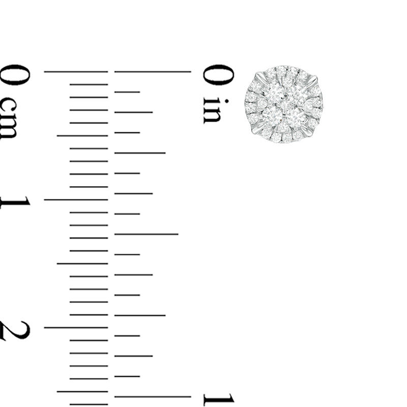 Main Image 2 of 1/4 CT. T.W. Composite Diamond Frame Stud Earrings in 10K White Gold