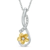 Thumbnail Image 0 of Diamond Accent Infinity Flower Drop Pendant in Sterling Silver and 10K Gold