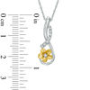 Thumbnail Image 1 of Diamond Accent Infinity Flower Drop Pendant in Sterling Silver and 10K Gold