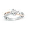 Thumbnail Image 1 of Cherished Promise Collection™ 1/6 CT. T.W. Princess-Cut Diamond Vintage-Style Promise Ring in 10K Two-Tone Gold
