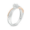 Thumbnail Image 2 of Cherished Promise Collection™ 1/6 CT. T.W. Princess-Cut Diamond Vintage-Style Promise Ring in 10K Two-Tone Gold