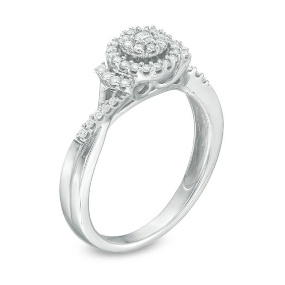Cherished Promise Collectionâ¢ 1/5 CT. T.w. Diamond Frame Collar Promise Ring in 10K White Gold